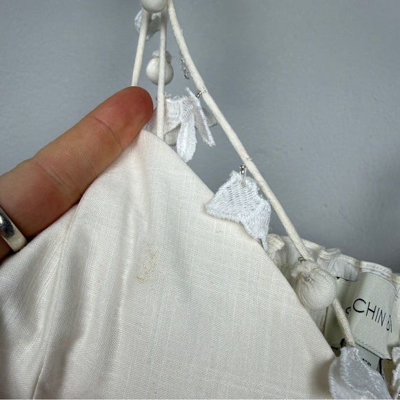 Anthropologie Sachin + Babi White Tiered 3D Floral Maxi Dress - Picture 7 of 8